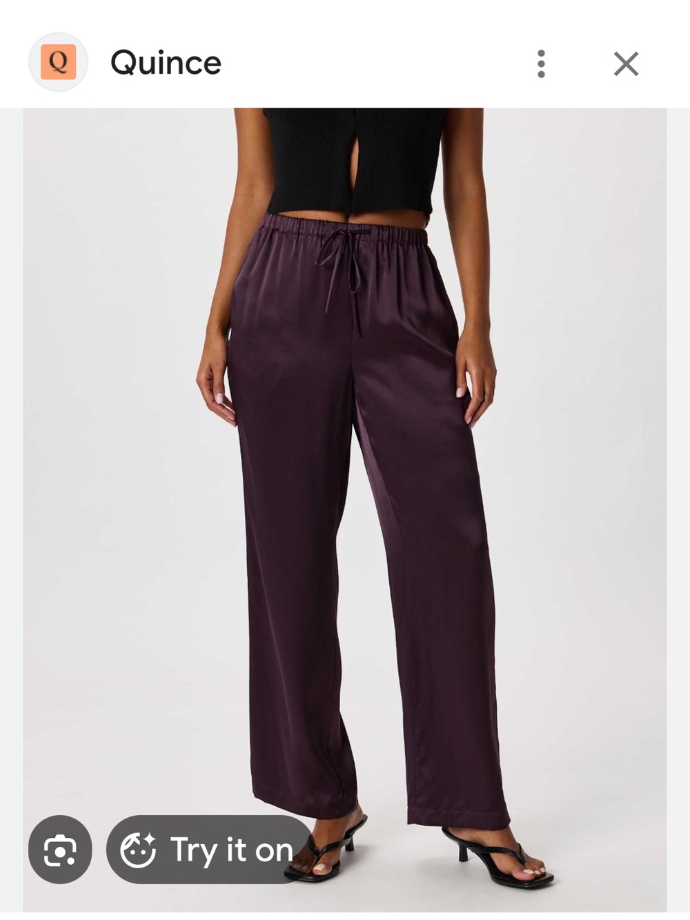 Quince Eggplant Silk Pants